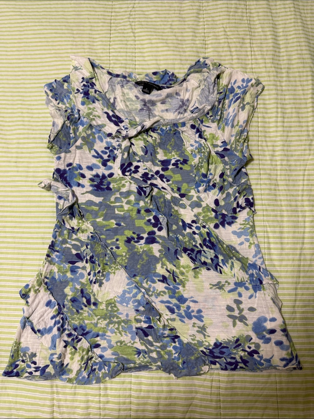 Banana Republic Floral Ruffle Camisole - Blue & Green